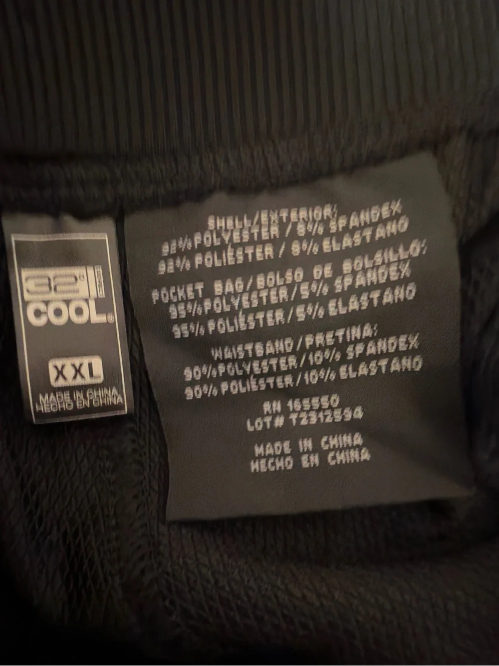 NWT 32 Degrees Cool Black Stretch Pull-On Pants Pockets XXL